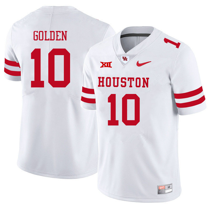 Men #10 Matthew Golden Houston Cougars College Big 12 Conference Football Jerseys Sale-White